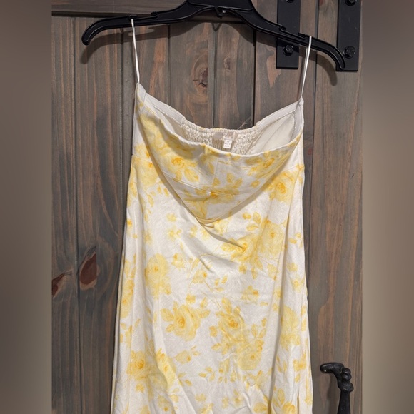 WAYF All Yours Linen Yellow Dress M - Picture 7 of 8